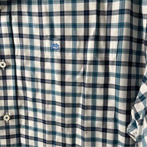 Southern Tide Classic Fit Cotton/Spandex Blend Checked Shirt Size XL - Picture 4 of 6